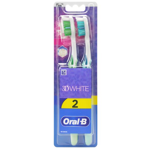 Oral-B 3D White Duo Medium Toothbrush 2 Части - светло зелено / синьо