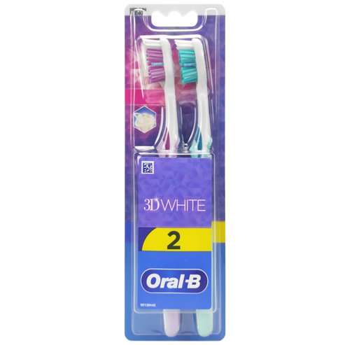 Oral-B 3D White Duo Medium Toothbrush 2 Парчета - Люляк / Син