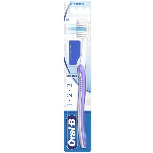 Oral-B 123 Indicator Medium Toothbrush 35mm 1 Парче - Люляк / Синьо