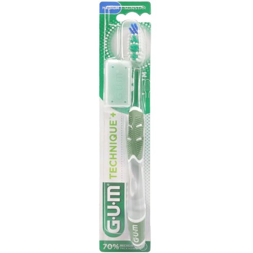 Gum Technique+ Medium Toothbrush 1 Брой, Код 492 - Зелен