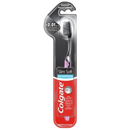 Colgate Charcoal Slim Soft Toothbrush <0.01mm 1 Парче - Розово