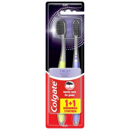 Colgate High Density Charcoal Toothbrush Soft 2 части - лахани / лилаво