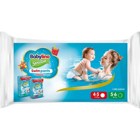 Babylino Подарък Sensitive Swim Pants Νο5-6 (14+kg) Бебешки пелени-бански 2 бр