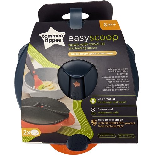 Tommee Tippee Easy Scoop Bowls with Travel Lid & Feeding Spoon 6m+, 1 бр