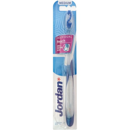 Jordan Individual Reach Medium Toothbrush 1 брой Код 310040 - Син / Прозрачен