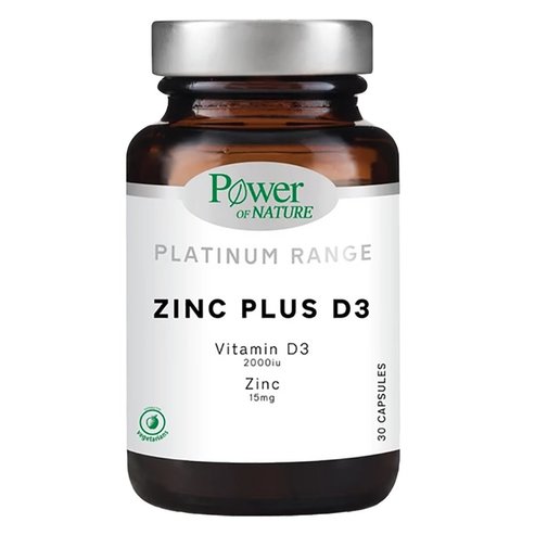 Power of Nature Подарък Platinum Range Zinc Plus D3 15mg (2000 iu) 30 caps