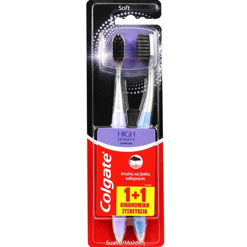 Colgate High Density Charcoal Toothbrush Soft 2 части - лилаво / синьо