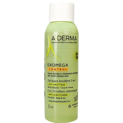 A-Derma Подарък Exomega Control 2 in 1 Anti-Scratching Emolient Cleansing Gel 25ml