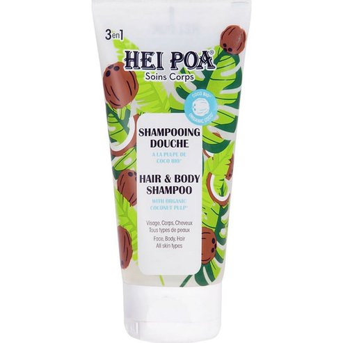 Hei Poa Подарък Hair & Body Shampoo with Organic Coconut Pulp Органичен шампоан и душ гел с аромат на кокос 50ml