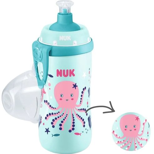 Nuk First Choice Junior Cup 18m+, 300ml - Тюркоазен / Розов октопод