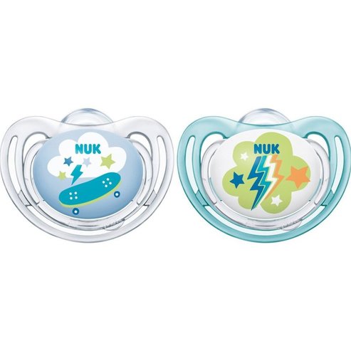 Nuk Freestyle Silicon Soother 6-18m 2 части Код 10570106 - Прозрачен / Светло син