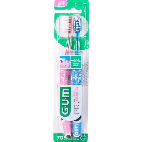 Gum Pro Sensitive Ultra Soft Toothbrush 2 Парчета Код 510, Розово - Синьо