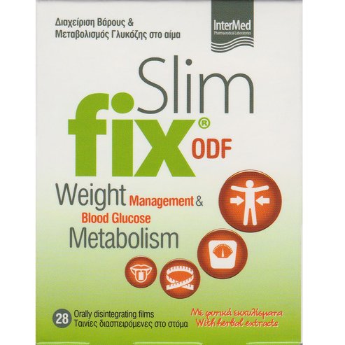 Intermed Подарък Slim Fix ODF Weight Management & Blood Glucose Metabolism Хранителна добавка за регулиране на теглото и метаболизма на кръвната захар 28 филма