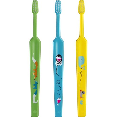 Tepe Kids Mini Extra Soft Toothbrush 0-3 Years 3 части, зелено - синьо - жълто