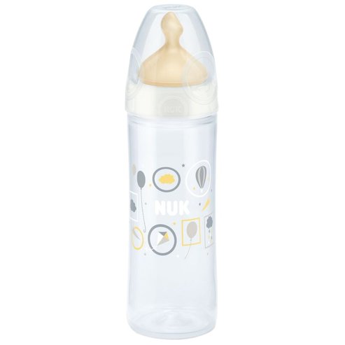 Nuk New Classic PP Bottle with First Choice Plus Latex Teat 6m+ 250ml, Код 10536548 - Жълто / Сиво