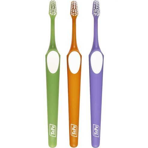 Tepe Supreme Soft Toothbrush 3 части, зелено/оранжево/лилаво