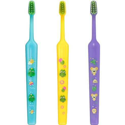 Tepe Good Mini Extra Soft Toothbrush Bolibompa 0-3 Years 3 части - Синьо / Жълто / Лилаво