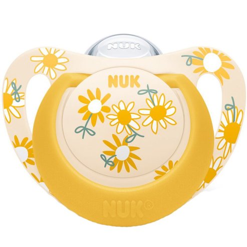 Nuk Star Silicone Soother 6-18m 1 брой - Жълт