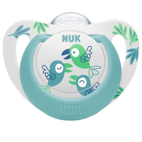 Nuk Star Silicone Soother 6-18m 1 брой - зелено