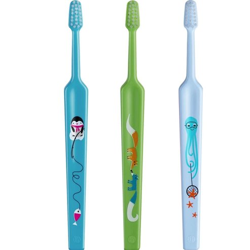 Tepe Kids Mini Extra Soft Toothbrush 0-3 Years 3 части, синьо/зелено/светло синьо