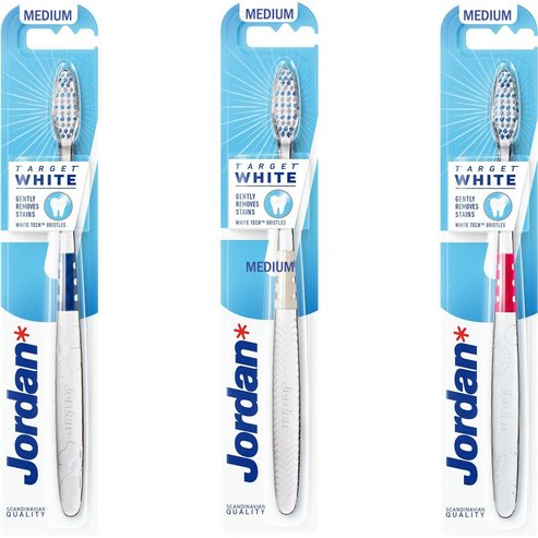 Jordan Подарък Target White Toothbrush Medium 1 бройка в произволен цвят
