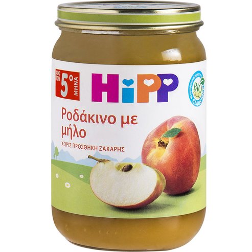 Hipp Подарък Бебешки плодов крем Праскова с ябълка от 5-ия месец Хипоалергичен 190g