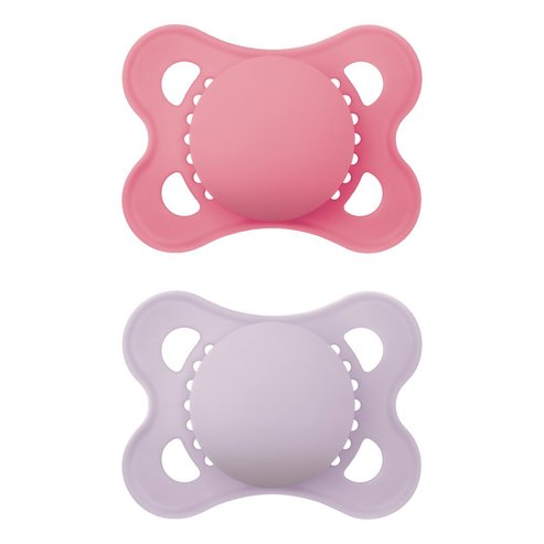 Mam Original Unprinted Silicone Soother 2-6m 2 части, Код 118SGc - Фуксия / Люляк