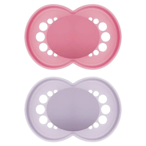 Mam Original Unprinted Matt Silicone Soother 6-16m 2 части, код 178SGC - розово / фуксия