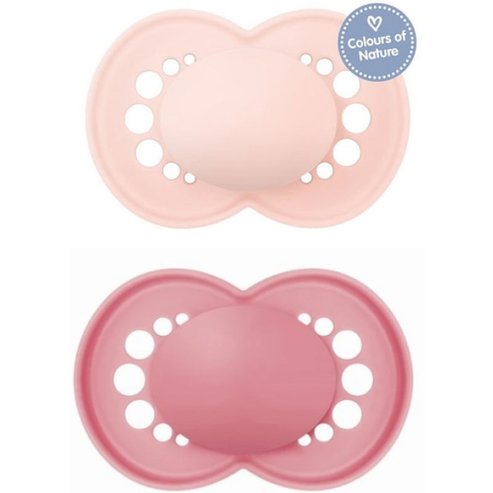 Mam Original Unprinted Matt Silicone Soother 6-16m 2 броя, Код 178SGC - Розово / Фуксия