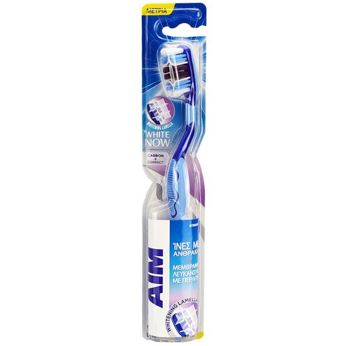 Aim White Now Carbon+Correct Toothbrush 1 брой - синьо