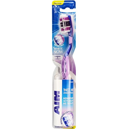 Aim White Now Carbon+Correct Toothbrush 1 брой - Люляк