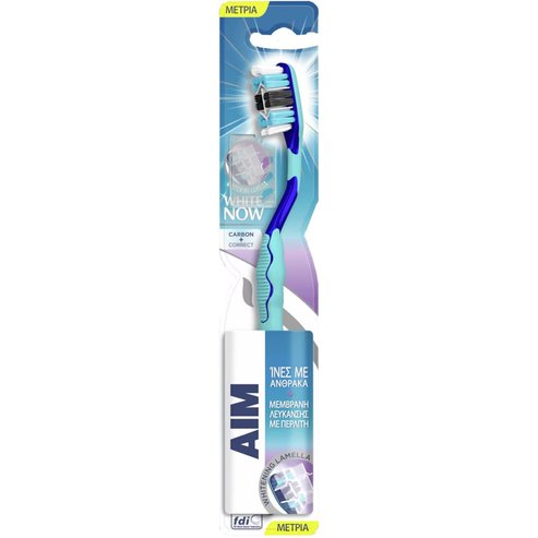 Aim White Now Carbon+Correct Toothbrush 1 брой - светло син