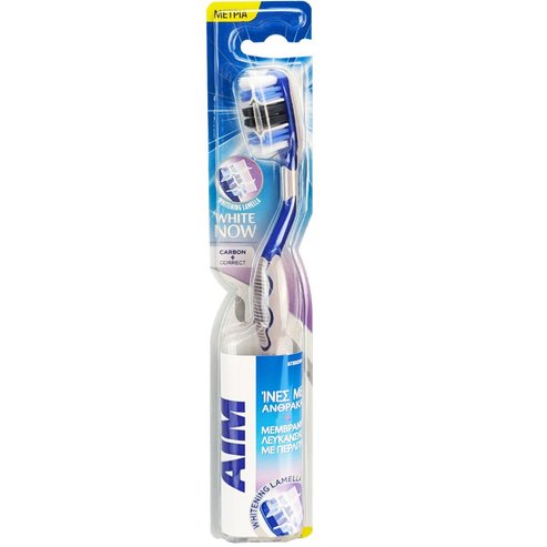 Aim White Now Carbon+Correct Toothbrush 1 брой - синьо