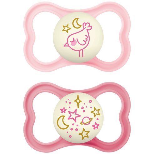 Mam Supreme Night Silicone Soother 16m+, 2 части, Код 298S - Фуксия / Лилаво