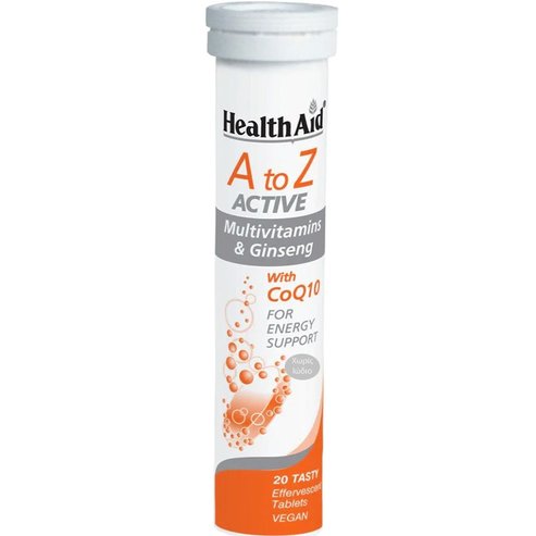 Health Aid Подарък A to Z Active Multivitamins & Ginseng Tutti-Fruti 20 Effer.tabs