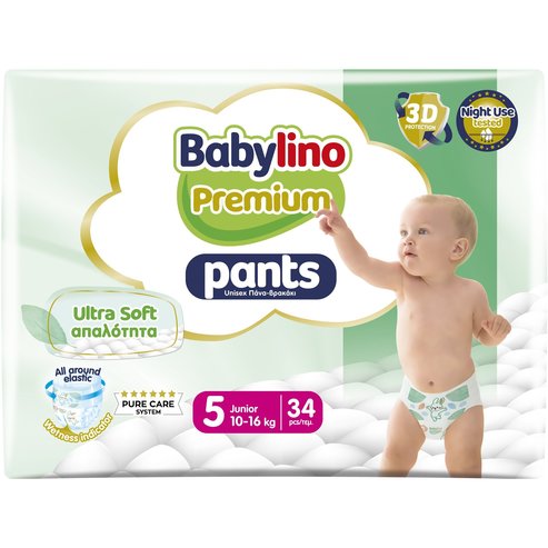 Babylino Подарък Premium Ultra Soft Pants Νο5 Junior (10-16kg) 34 бр