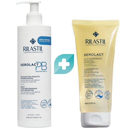 Rilastil Promo Xeroloact Lipid-Replenishing Anti-Irritation Balm 400ml & Подарък Protective & Anti-Irritation Cleansing Oil 200ml