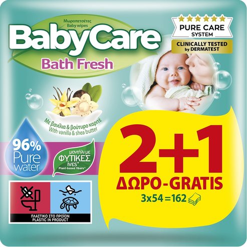 BabyCare Подарък Bath Fresh Wipes 162 бр (3x54 бр)