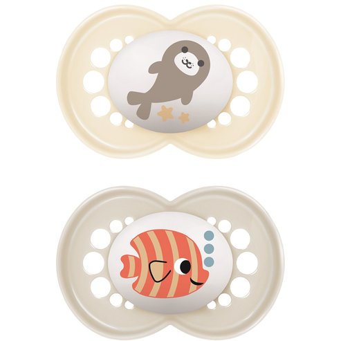 Mam Original Latex Soother 6-16m Код 151LUc, 2 бр - крем / Сьомга