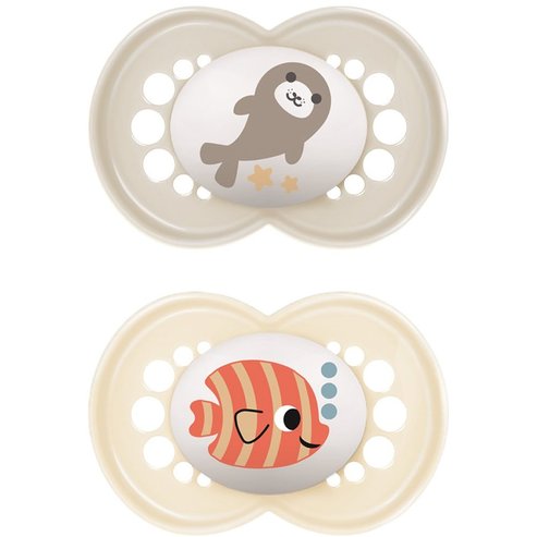 Mam Original Latex Soother 6-16m Код 151LUc, 2 бр - крем / Сьомга