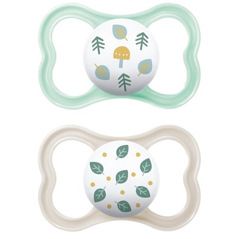 Mam Air Orthodontic Latex Soother 6-16m Код 216L, 2 бр - Зелено / захарна