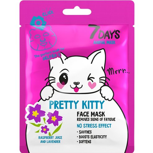 7DAYS Подарък Pretty Kitty Anti Fatigue Raspberry & Lavender Face Mask 28g