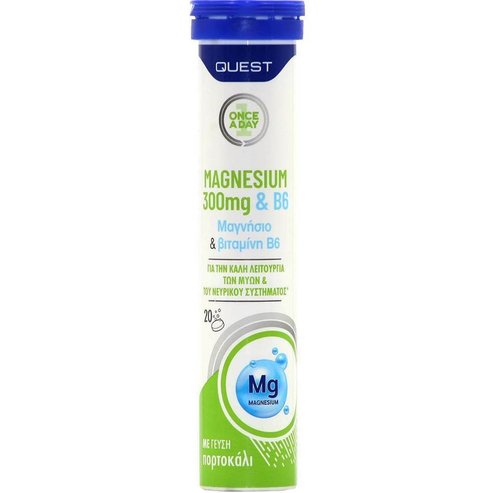 Quest Подарък Magnesium 300mg & B6 Orange Flavor 20 Effer.tabs