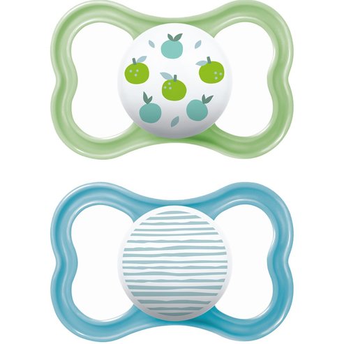 Mam Air Orthodontic Latex Soother 6-16m Код 216L, 2 бр - Зелено / Синьо