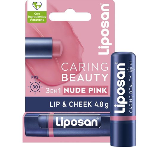 Liposan Подарък Caring Beauty Lip & Cheek Spf30, 4.8g - Nude Pink