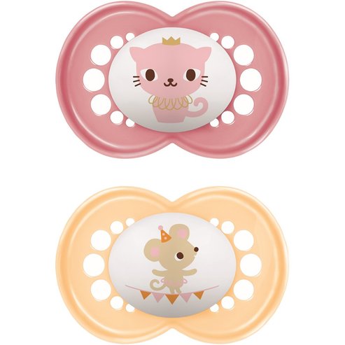 Mam Original Latex Soother 16m+ Код 251L, 2 бр - Фуксия / портокал