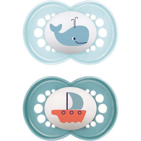 Mam Original Latex Soother 6-16m Код 151L, 2 бр - светло синя / Синьо