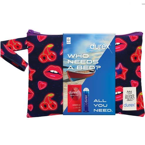 Durex Promo Sensitive Condoms 12 бр & Classic H2O Lube 50ml & торбичка 1 бр Подарък - Dark Blue