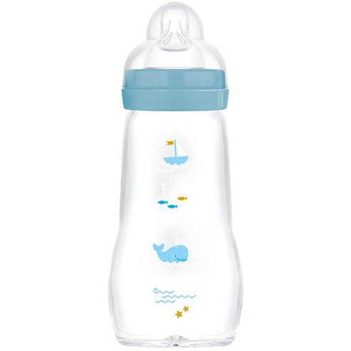 Mam Feel Good Premium Glass Blue Bottle 2m+, Κωδ 375SBc, 260ml