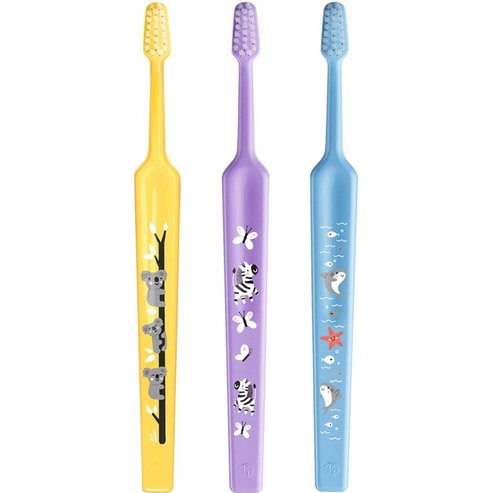 TePe Mini Extra Soft 0-6 Years Toothbrush 3 Τεμάχια - Κίτρινο / Λιλά / Γαλάζιο